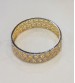 Yellow Gold with white Shiny Pearl Bangle